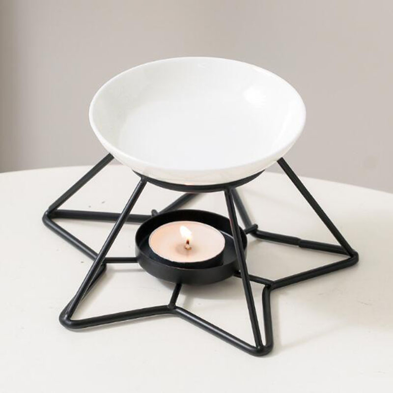 Home Fragrance Oils For Oil Burners - Metal estrela rack tigela de cerâmica